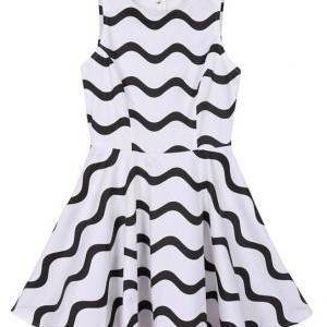 Black Chevron Print Dress