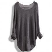 Long-Sleeved Knit Blouse Knit Shirt Hollow Blouse 