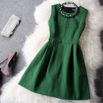 Fresh Green With Beading Party Dress