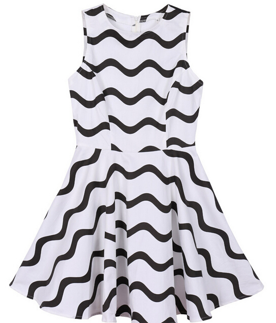 Black Chevron Print Dress
