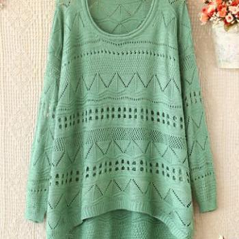 Loose Round Neck Long-sleeved Knit #091611ad on Luulla