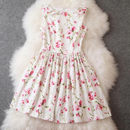 Sweet Slim Print Dress #12..