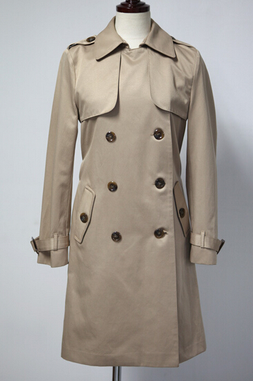 Long-sleeved Double-breasted Coat Thin Coat #091101AS on Luulla