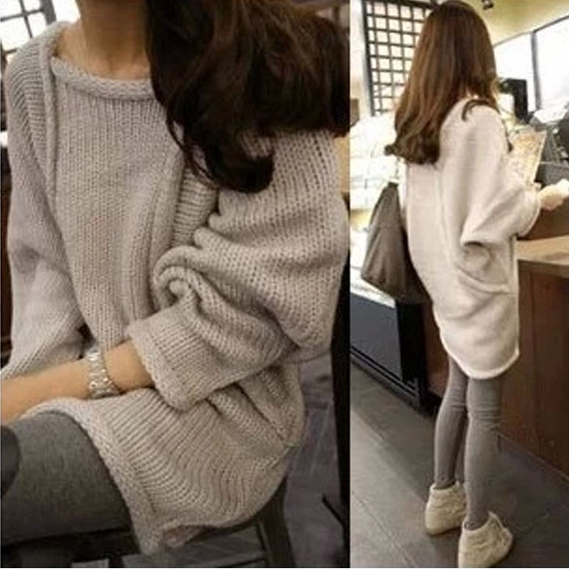 Loose Long-sleeved Knit Sweater #F11101AD on Luulla